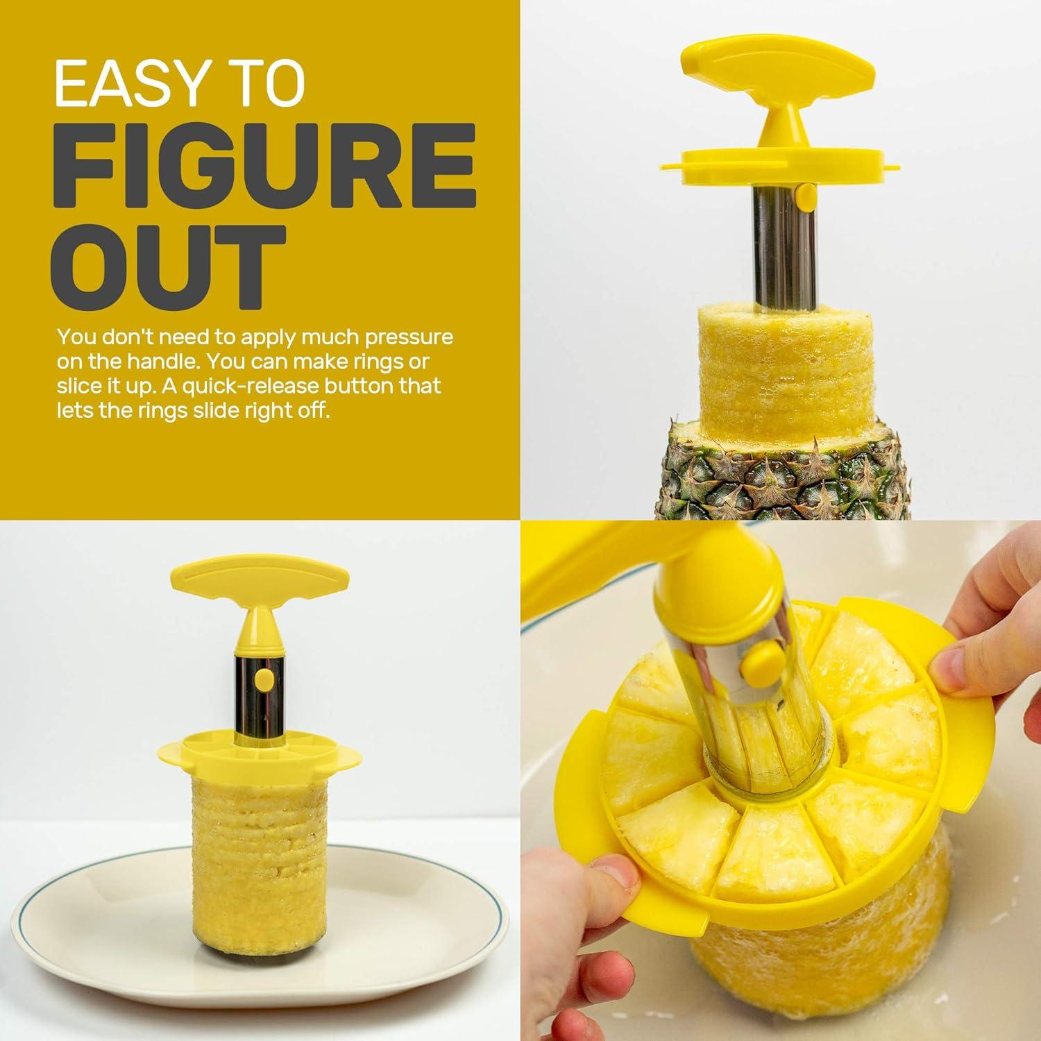 Cortador Descorazonador de Piña EXULTIMATE Acero Inoxidable Amarillo