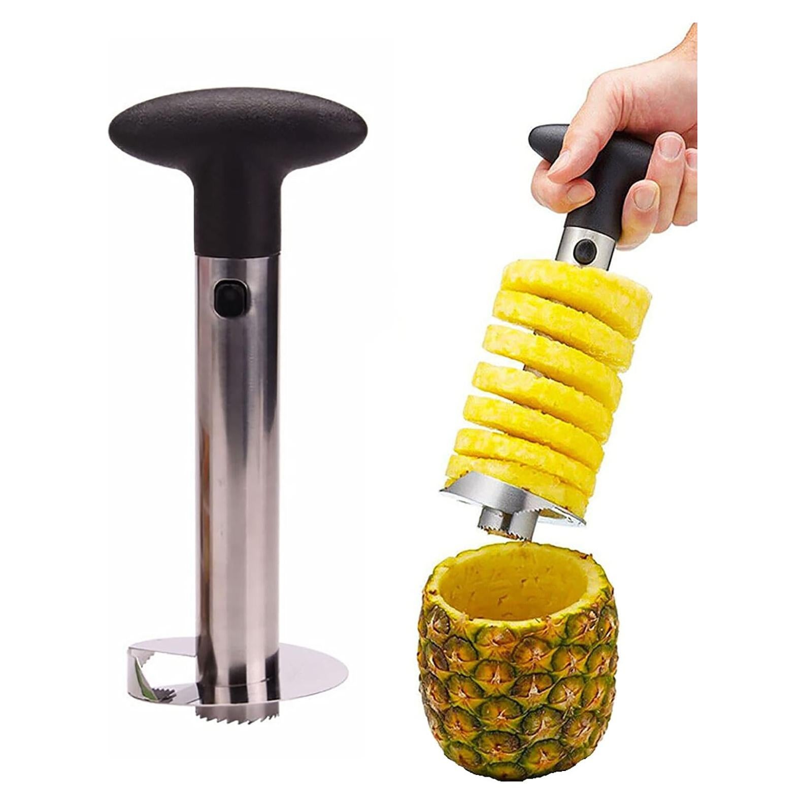 Descorazonador de piña UpTuoLi negro, acero inoxidable, 24 cm