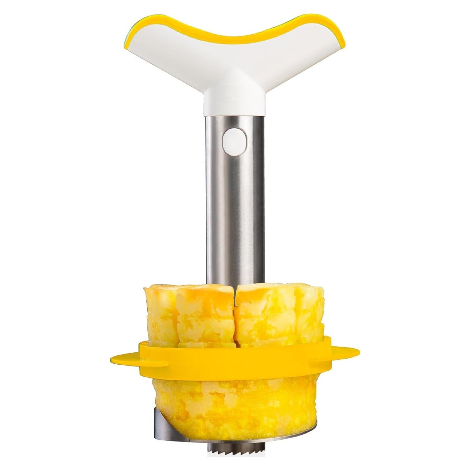 Cortador de Piña Vacu Vin Acero Inoxidable 3 en 1 - Pela, Descorazona y Corta