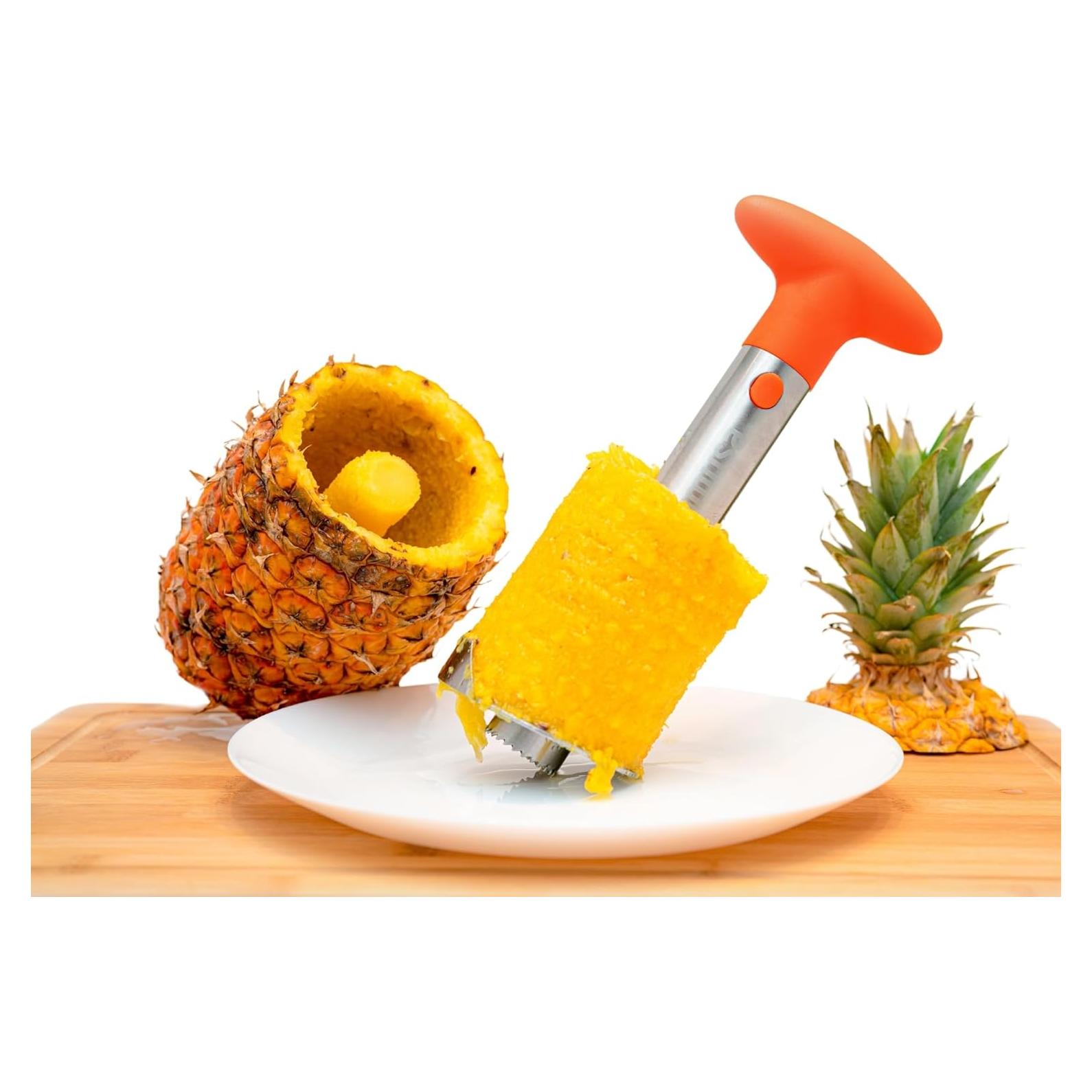 Cortador de Piña IMUSA de Acero Inoxidable con Mango Naranja