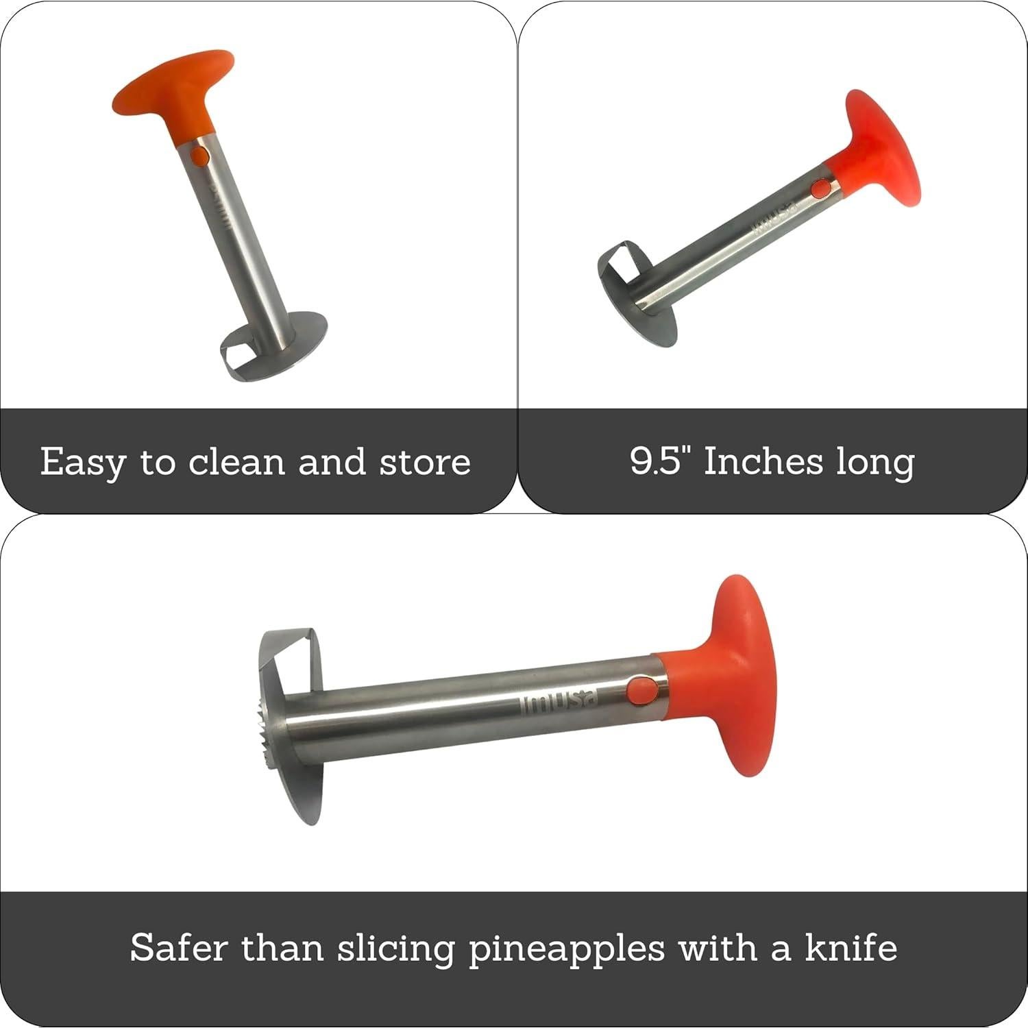 Cortador de Piña IMUSA de Acero Inoxidable con Mango Naranja