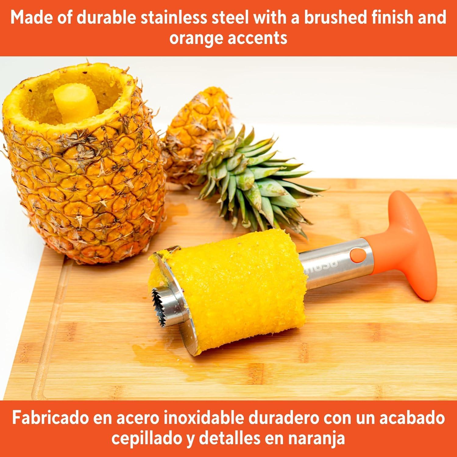 Cortador de Piña IMUSA de Acero Inoxidable con Mango Naranja