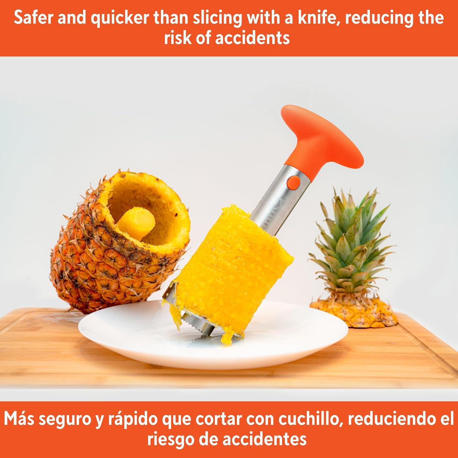 Cortador de Piña IMUSA de Acero Inoxidable con Mango Naranja