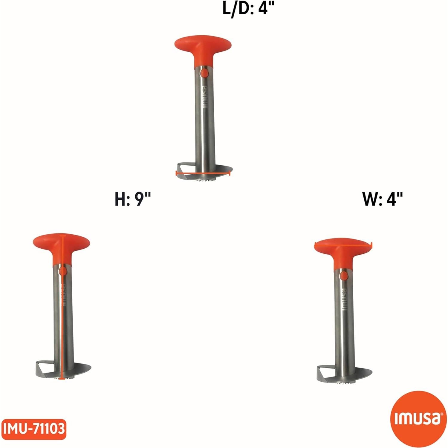 Cortador de Piña IMUSA de Acero Inoxidable con Mango Naranja