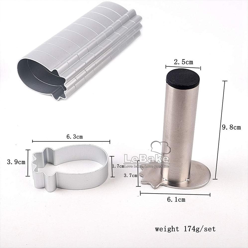 Cortador de Galletas Piña LoBake con Sello de Acero Inoxidable