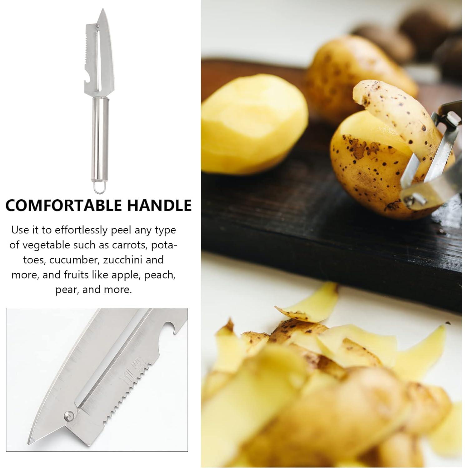 Cuchillo Pelador Multifuncional BESTonZON Acero Inoxidable 2 Pcs