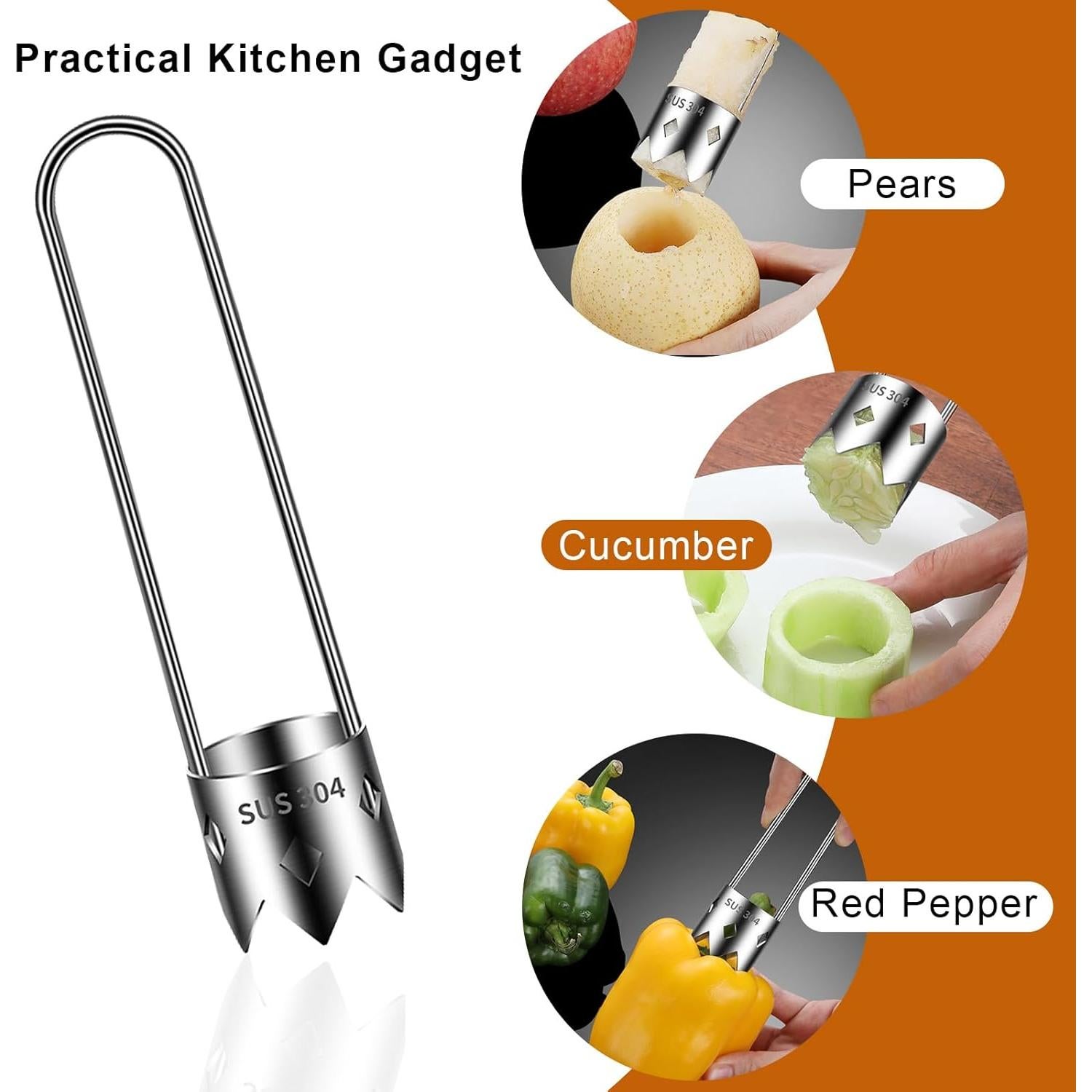 Descorazonador de Frutas y Verduras Genérico Acero Inoxidable 304