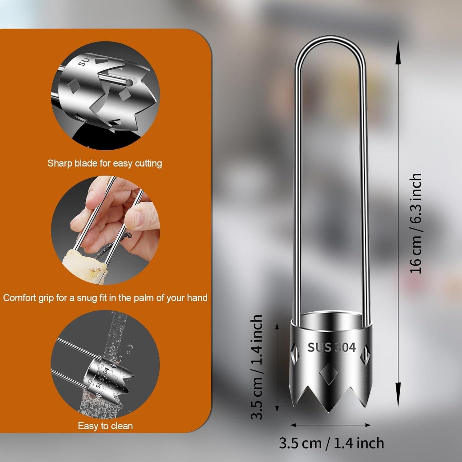 Descorazonador de Frutas y Verduras Genérico Acero Inoxidable 304