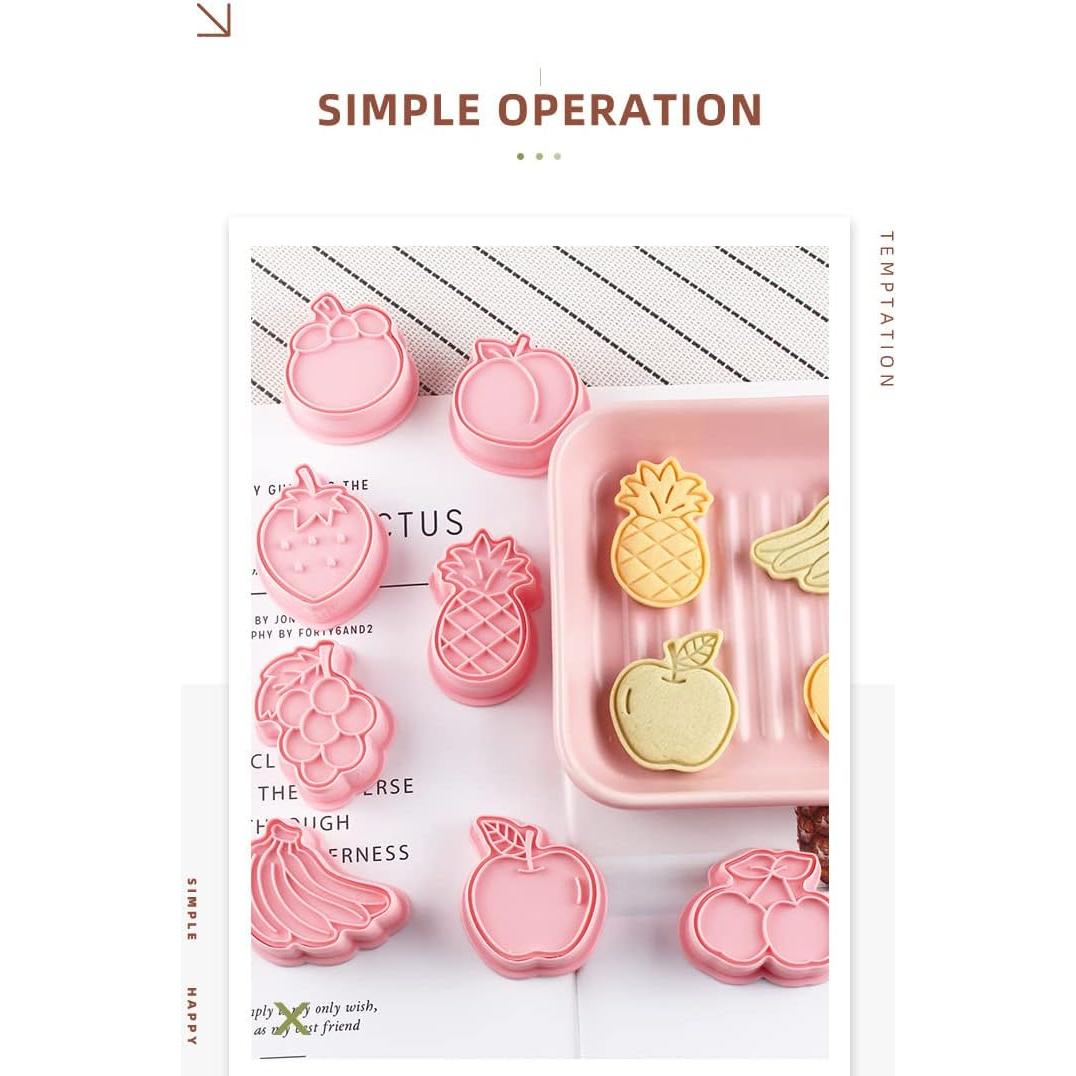 Cortadores de Galletas de Fruta MayeBridge, 8 Piezas 3D