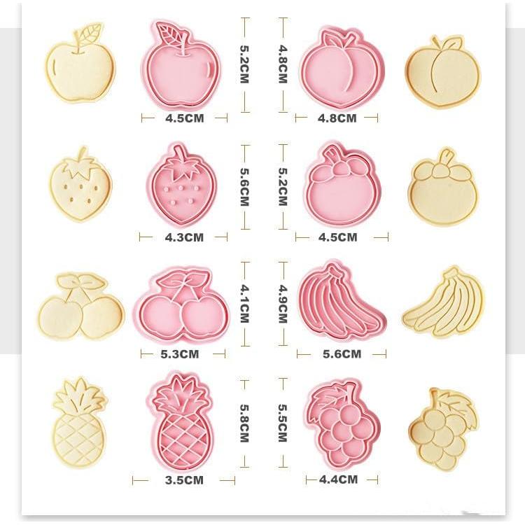 Cortadores de Galletas de Fruta MayeBridge, 8 Piezas 3D