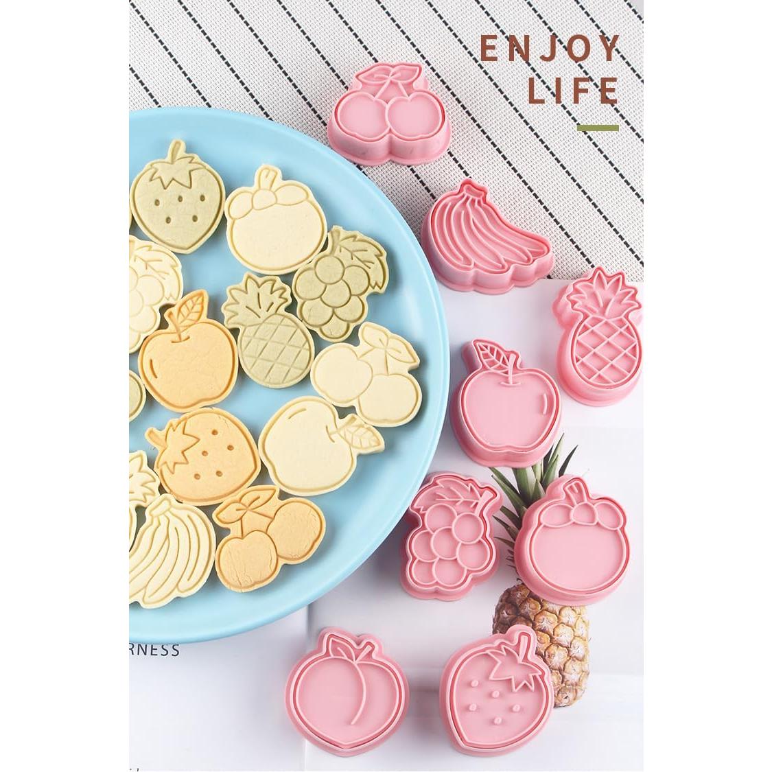 Cortadores de Galletas de Fruta MayeBridge, 8 Piezas 3D