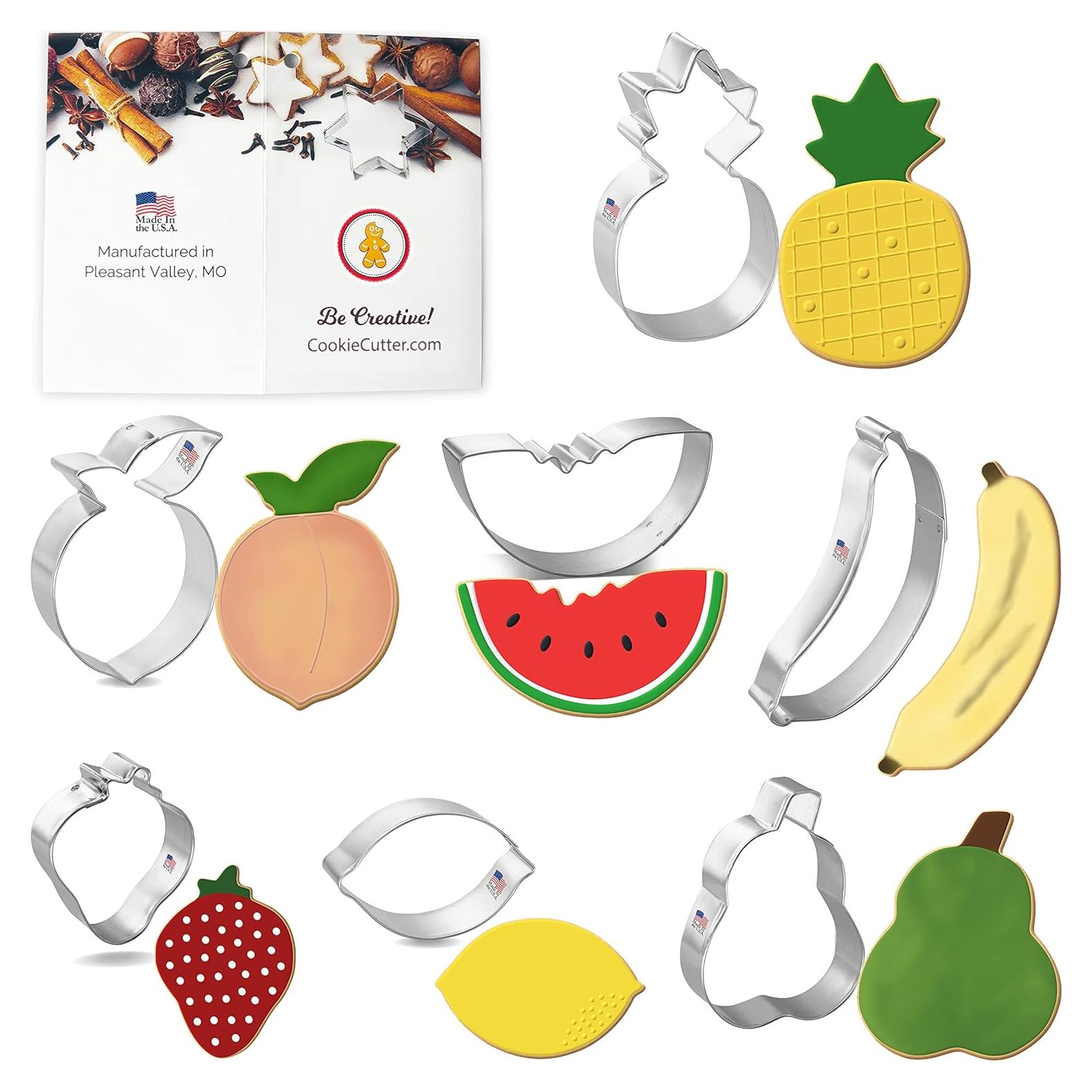 Juego de Cortadores de Galletas de Frutas Foose - 7 Piezas