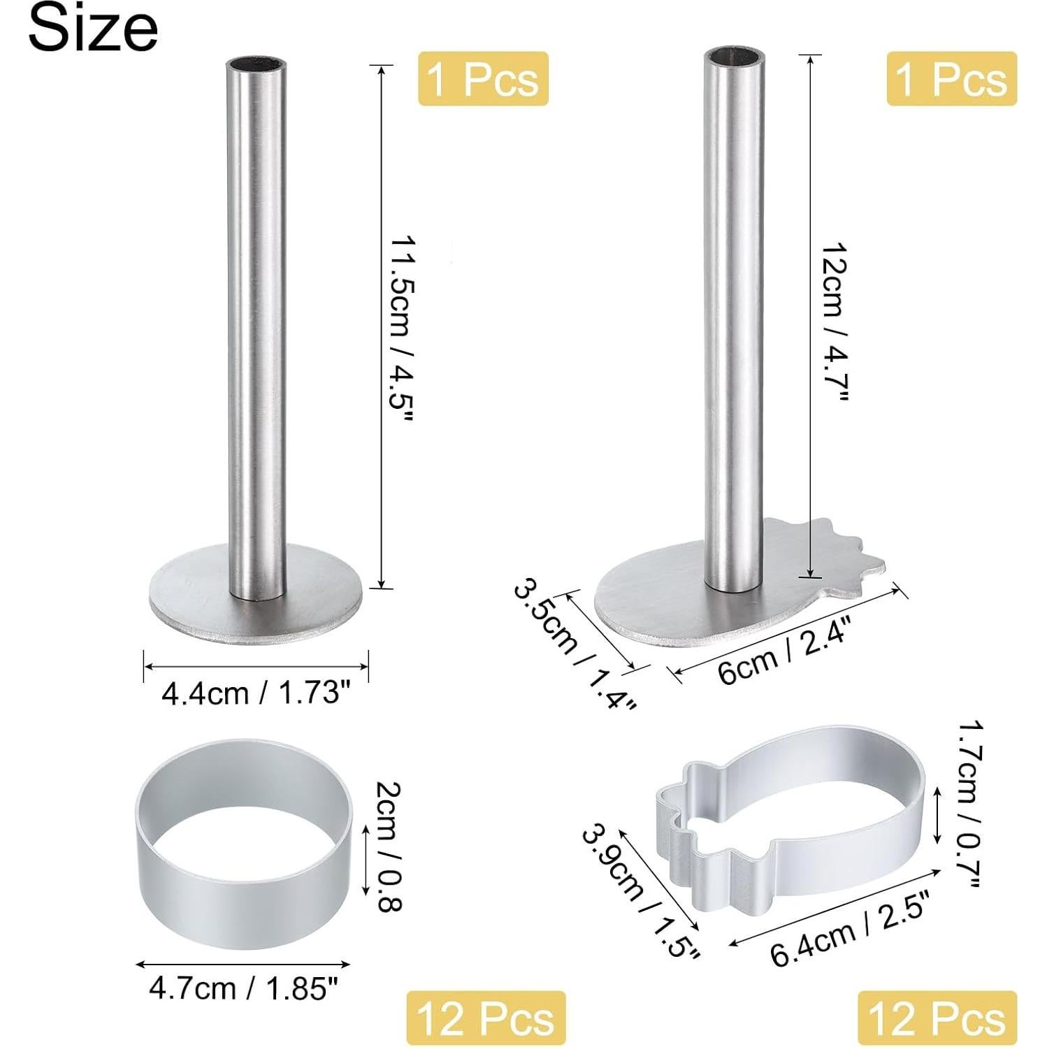 Juego de Cortadores de Galletas uxcell 26 Piezas Aluminio Anti-Adherente