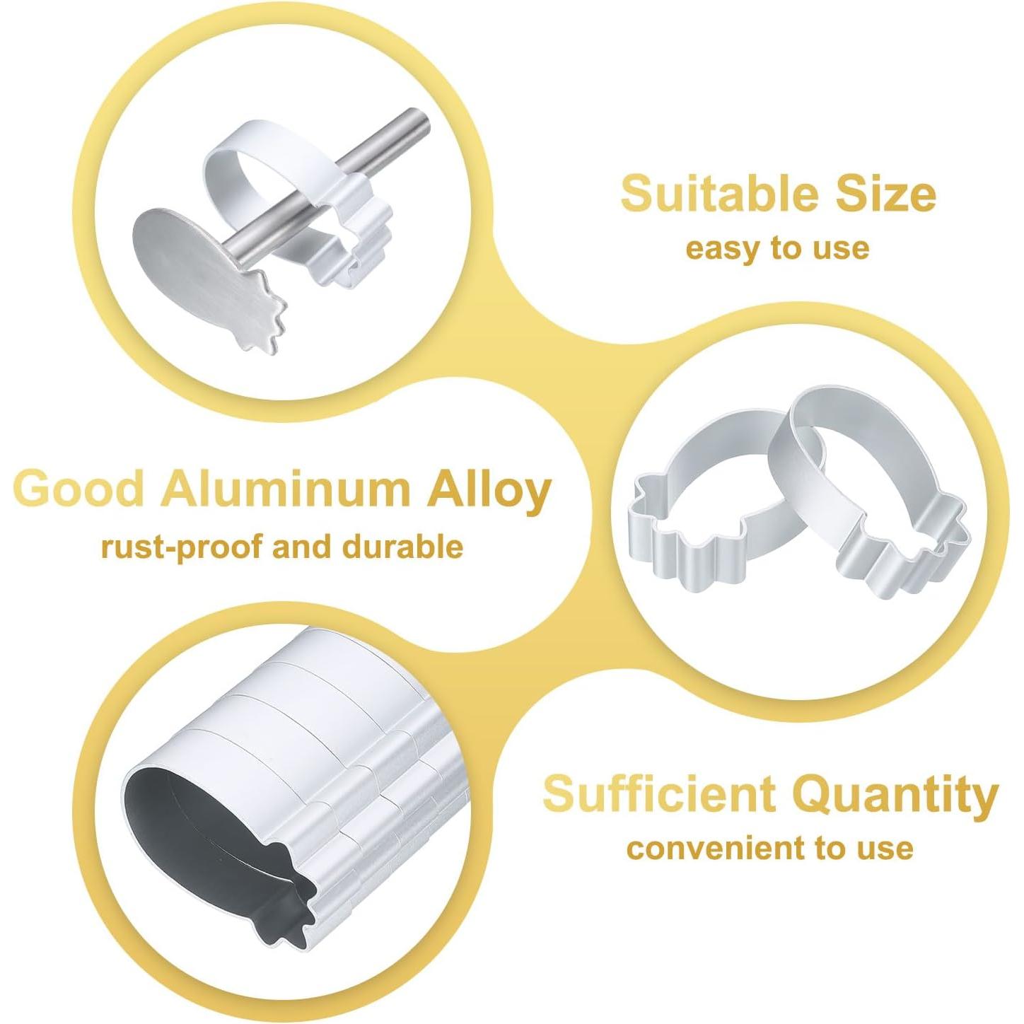 Juego de Cortadores de Galletas uxcell 26 Piezas Aluminio Anti-Adherente