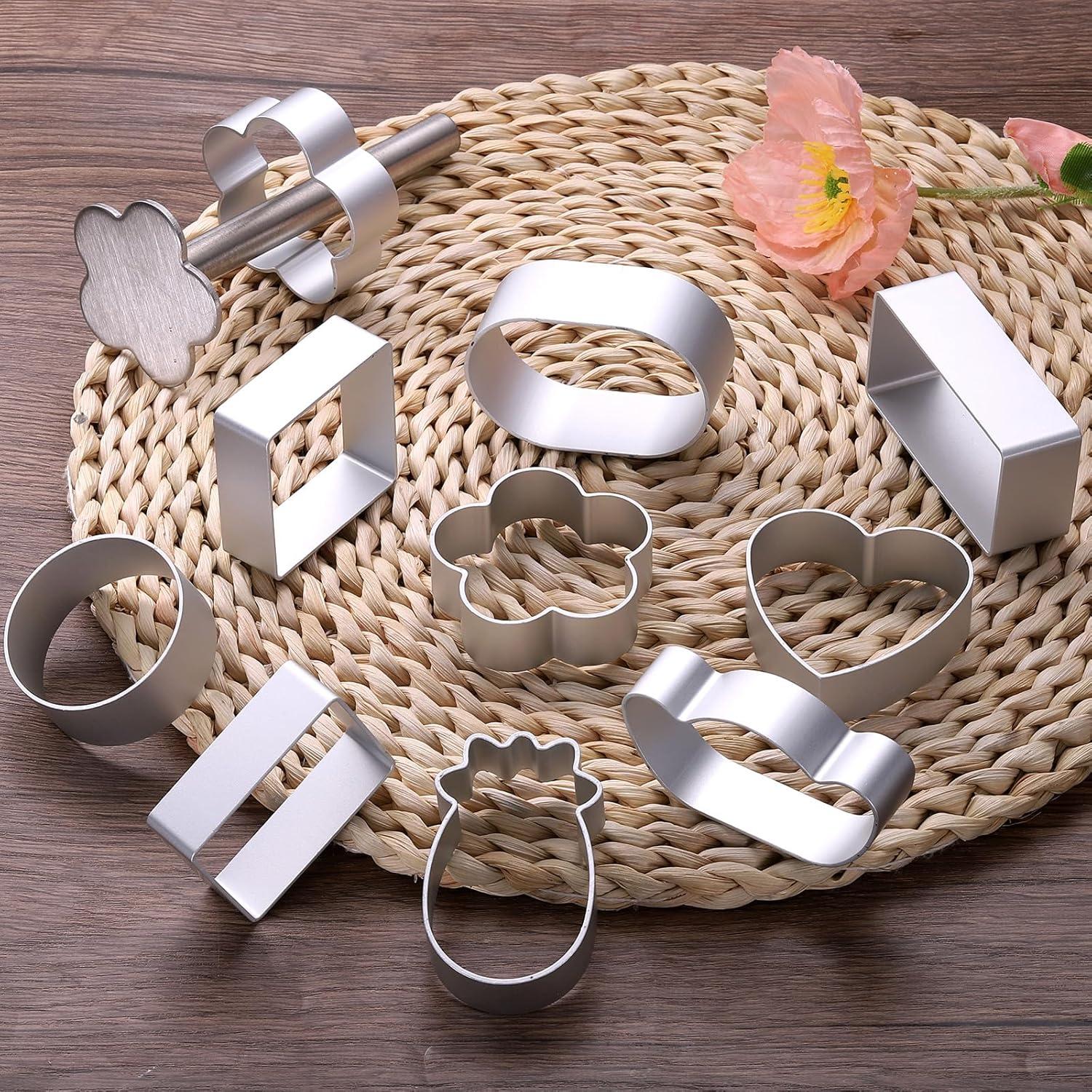 Juego de Cortadores de Galletas uxcell 26 Piezas Aluminio Anti-Adherente