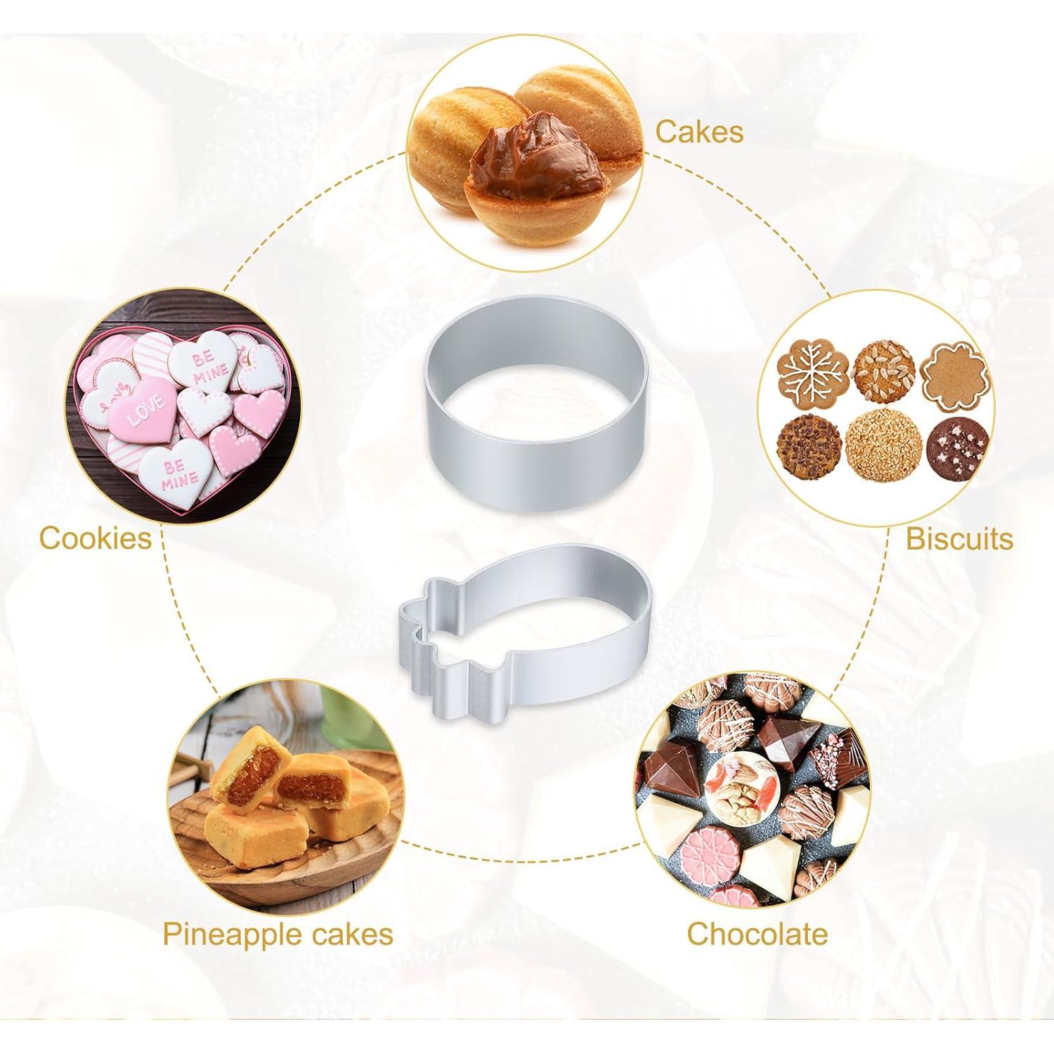 Juego de Cortadores de Galletas uxcell 26 Piezas Aluminio Anti-Adherente