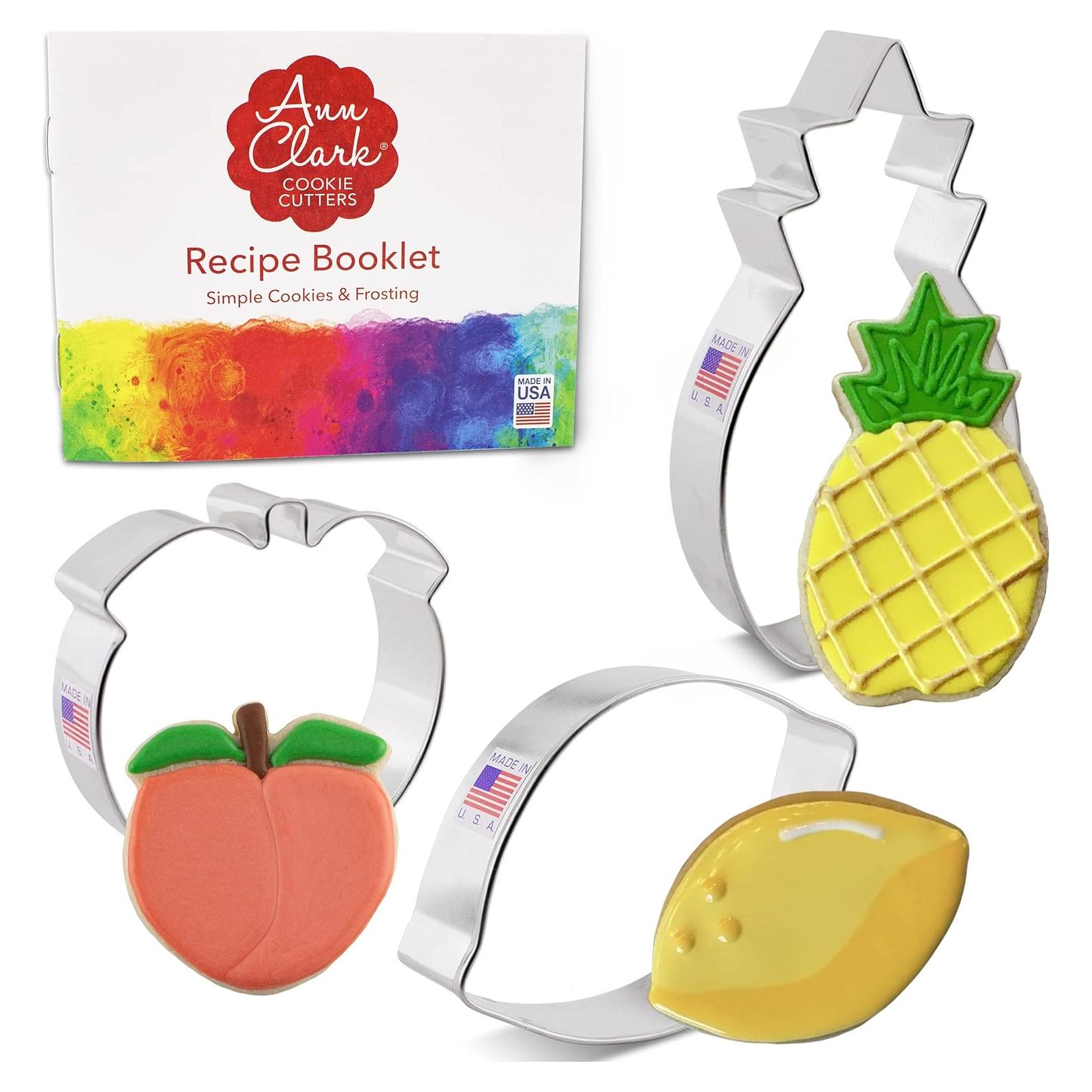 Juego de Cortadores de Galletas de Frutas Ann Clark 3 Piezas