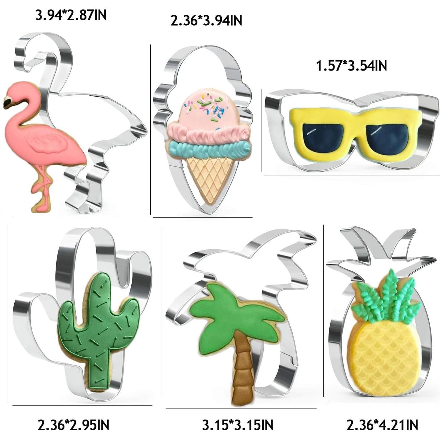 Conjunto de 6 Cortadores de Galletas Verano Crethinkaty Acero Inoxidable