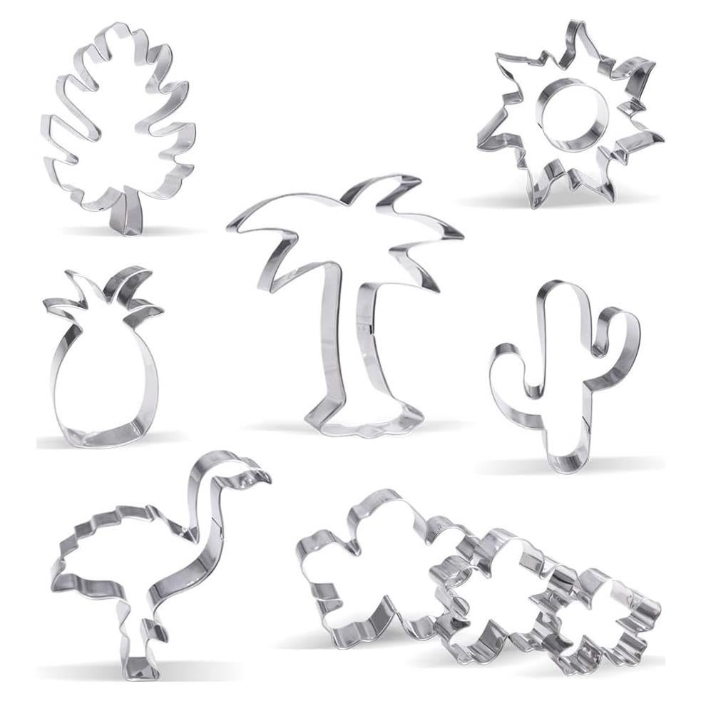 Juego de Cortadores de Galletas Tropicales Keewah, 10 Piezas, Acero Inoxidable