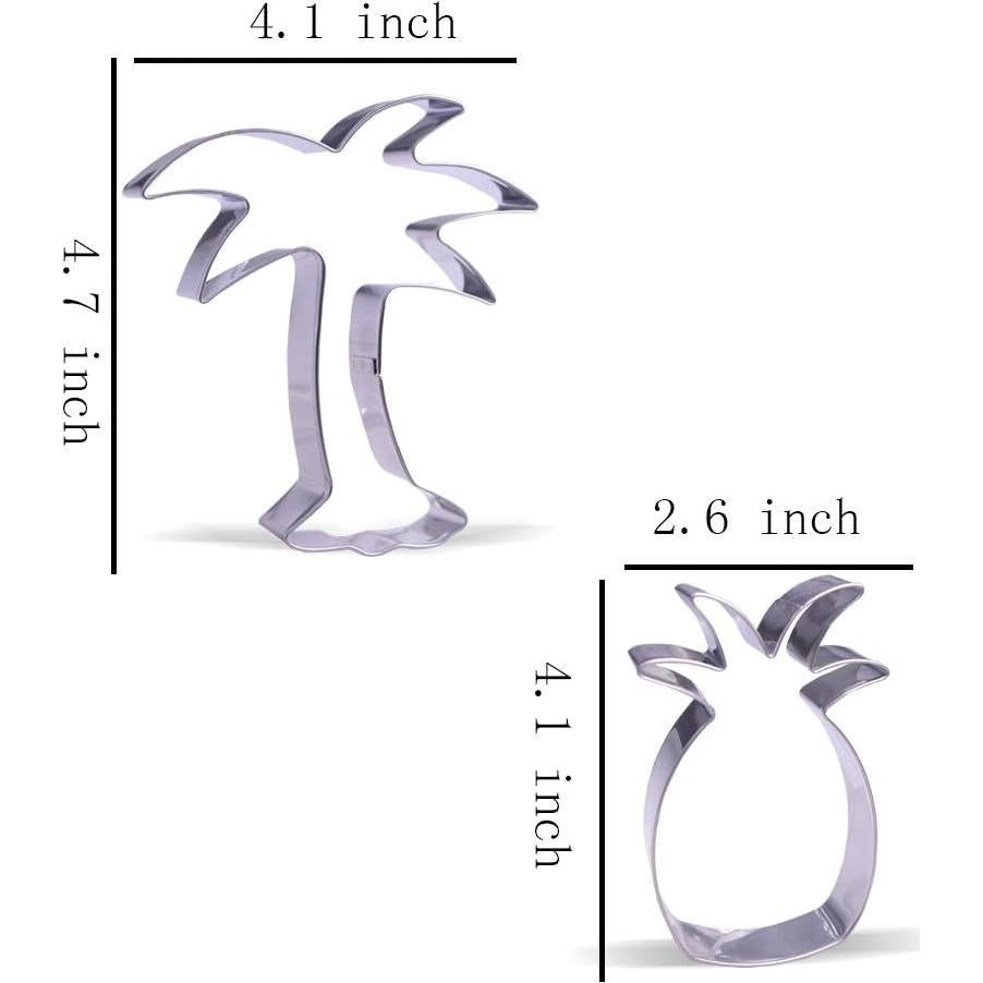 Juego de Cortadores de Galletas Tropicales Keewah, 10 Piezas, Acero Inoxidable