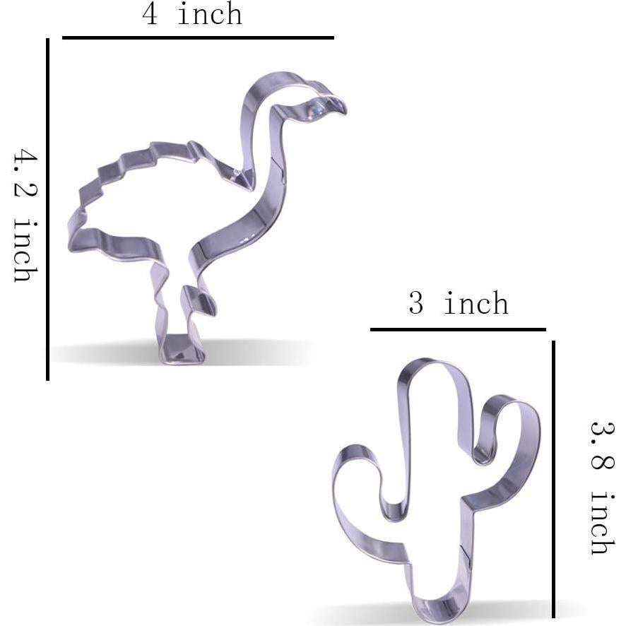 Juego de Cortadores de Galletas Tropicales Keewah, 10 Piezas, Acero Inoxidable