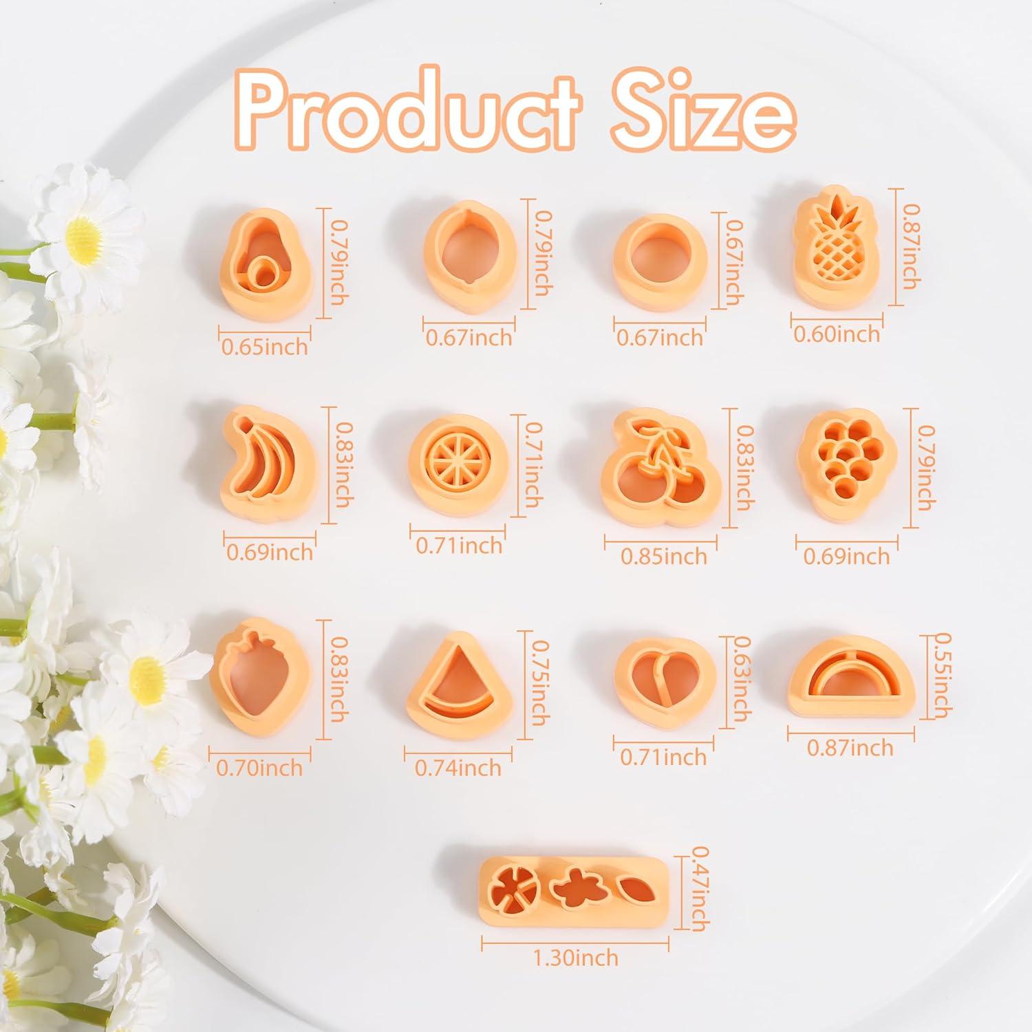 Cortadores de Arcilla de Frutas Puocaon - 13 Piezas 3D