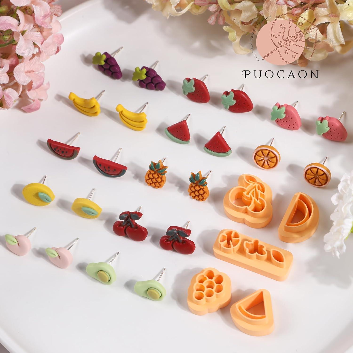 Cortadores de Arcilla de Frutas Puocaon - 13 Piezas 3D