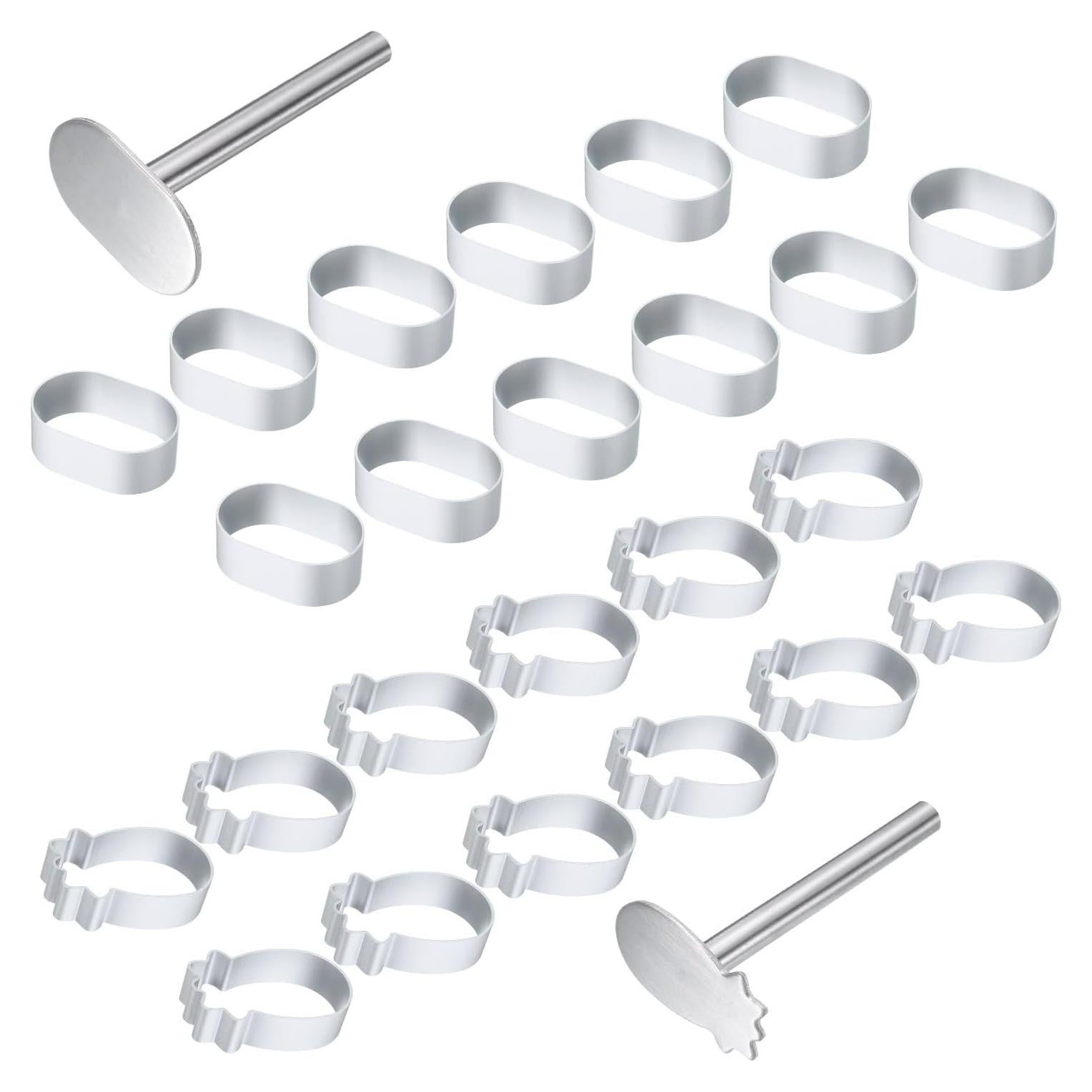 Juego de Cortadores de Galletas uxcell 26 Piezas Aluminio Ovalado y Piña