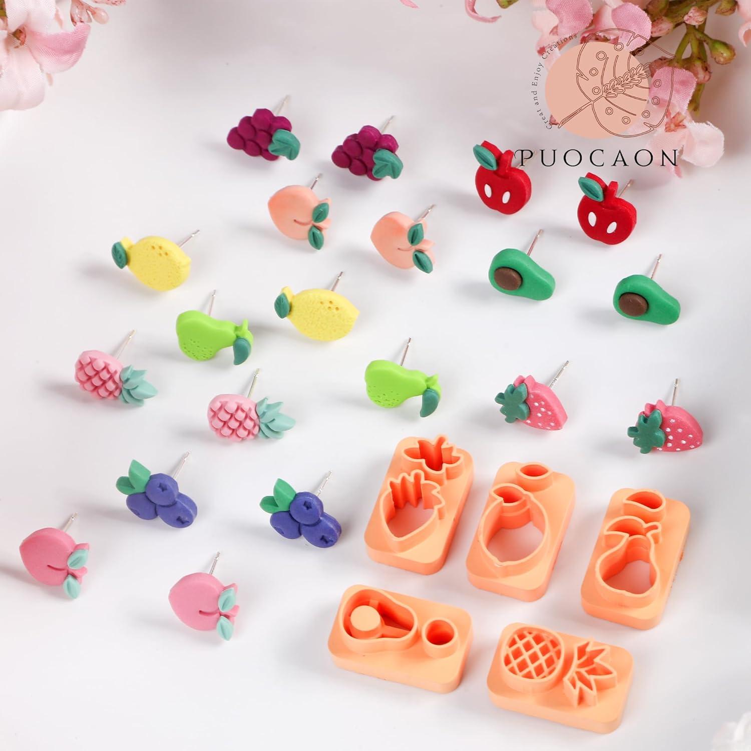 Cortadores de Arcilla Polimérica de Frutas Puocaon - 10 Pcs