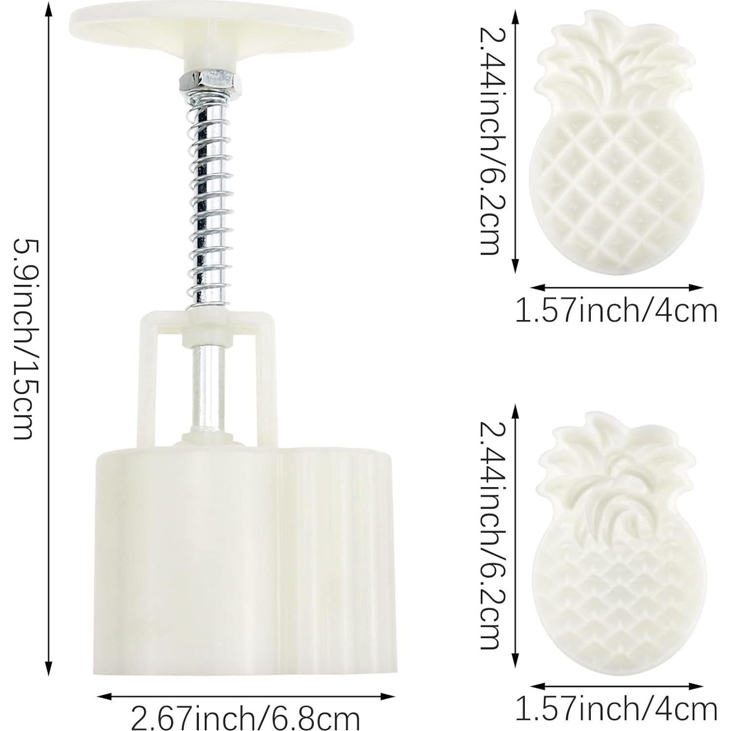 Set de 2 Moldes de Plástico Piña para Mooncake Aswewamt