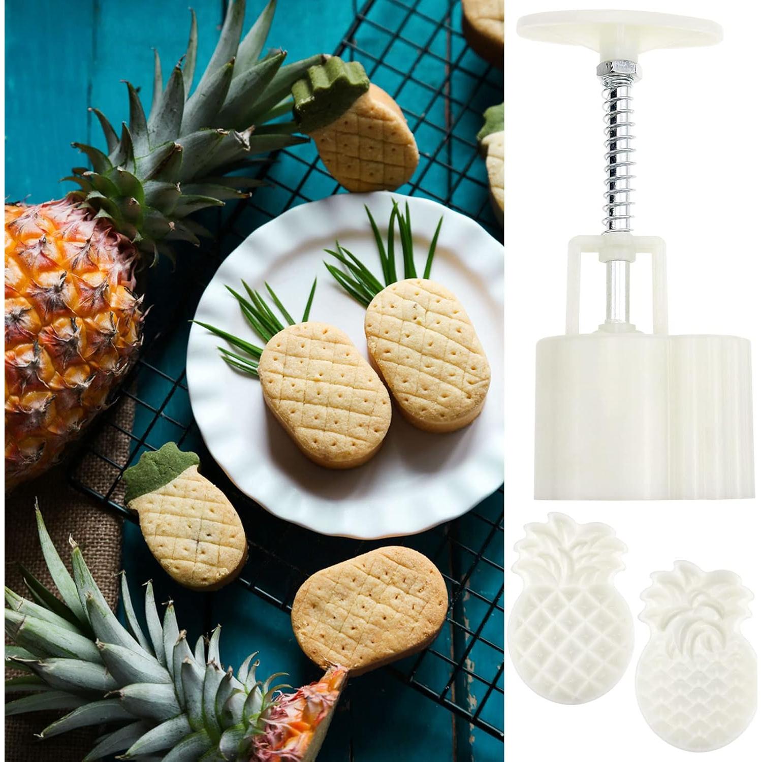Set de 2 Moldes de Plástico Piña para Mooncake Aswewamt
