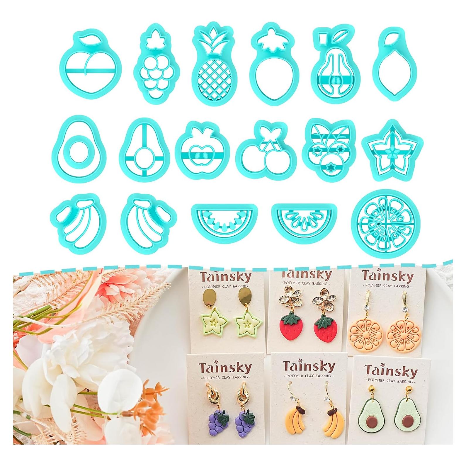 Cortadores de Arcilla de Frutas TAINSKY - 17 Formas 1.9 a 3.3 cm