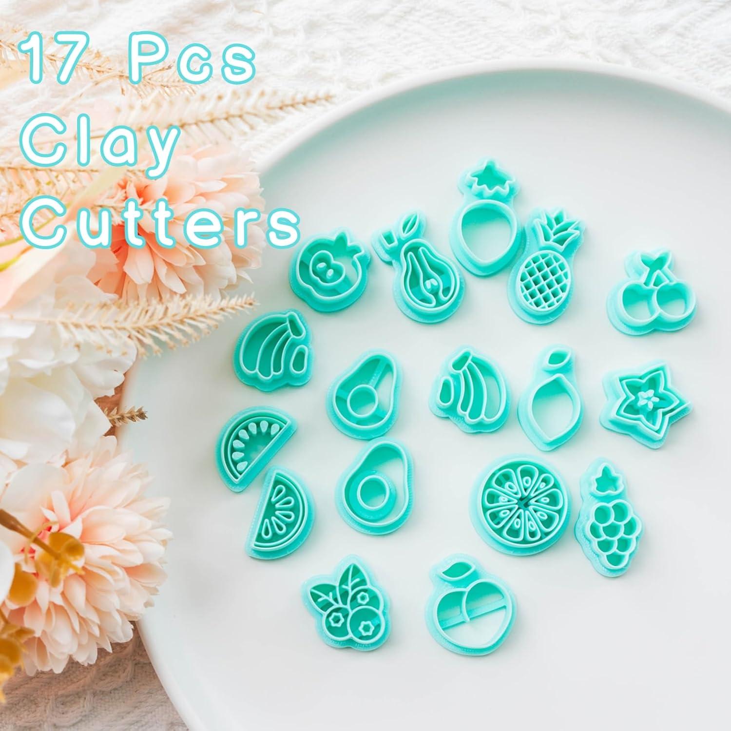 Cortadores de Arcilla de Frutas TAINSKY - 17 Formas 1.9 a 3.3 cm