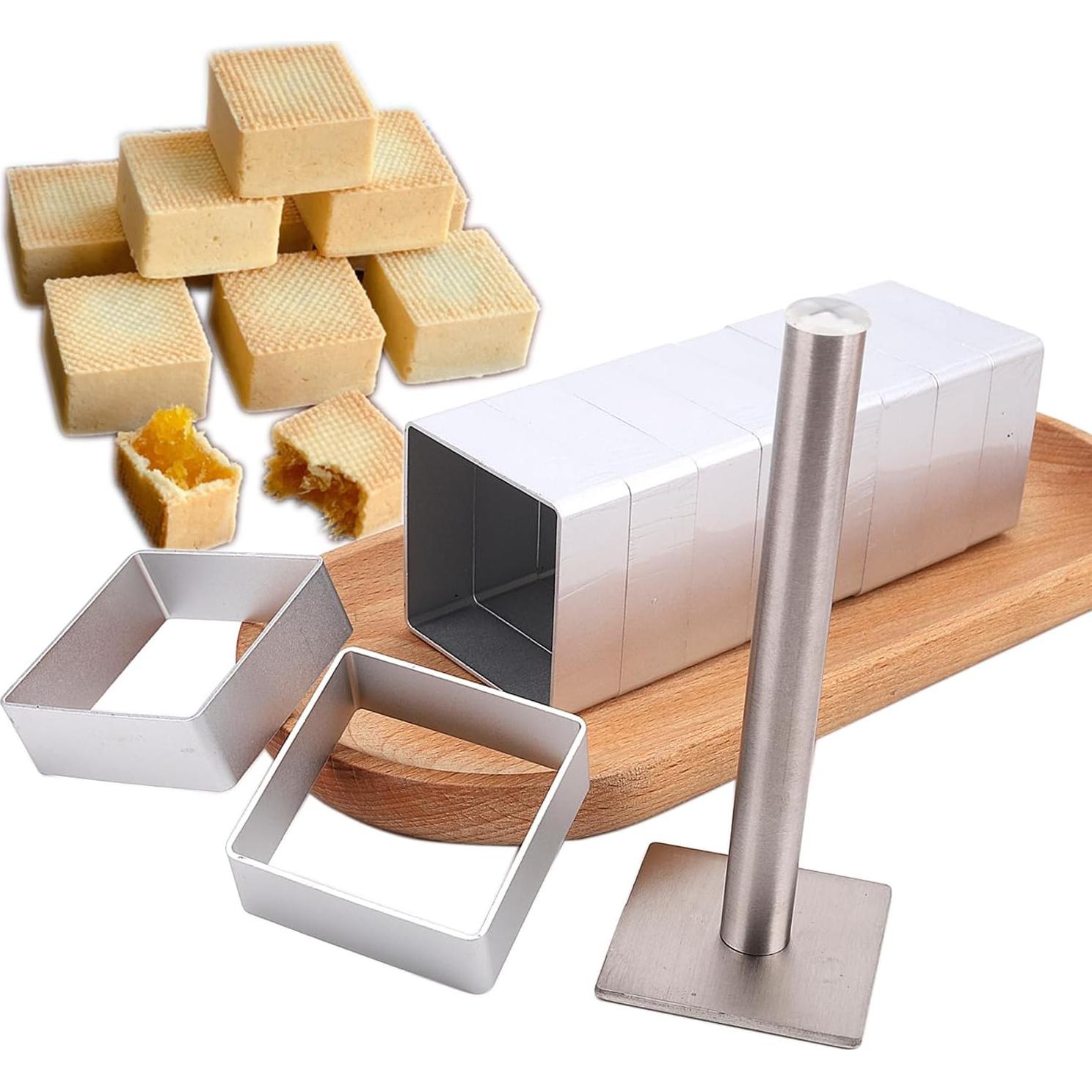 Set de 10 Moldes de Galleta Cuadrados LoBake 4.8 cm con Sello