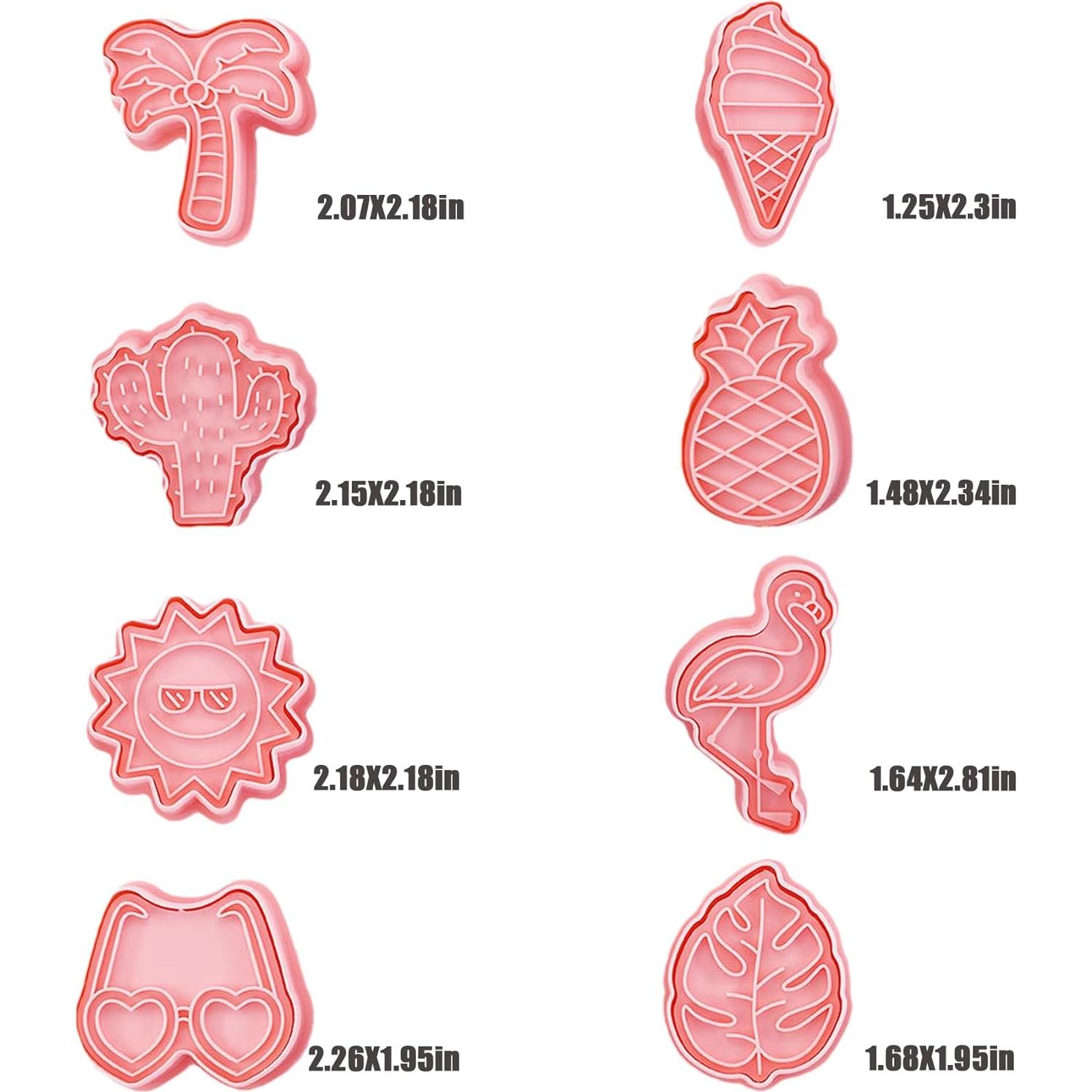 Juego de 8 Cortadores de Galletas de Playa GULELAYAR 3D