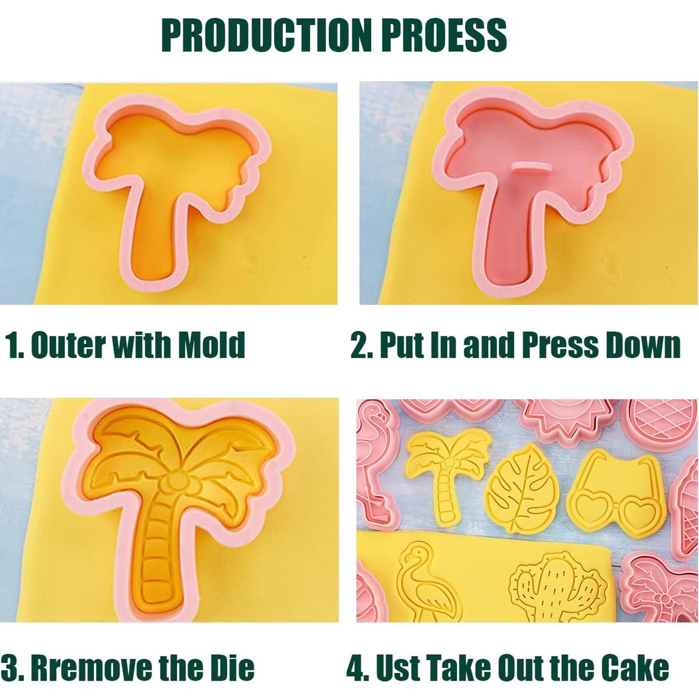 Juego de 8 Cortadores de Galletas de Playa GULELAYAR 3D