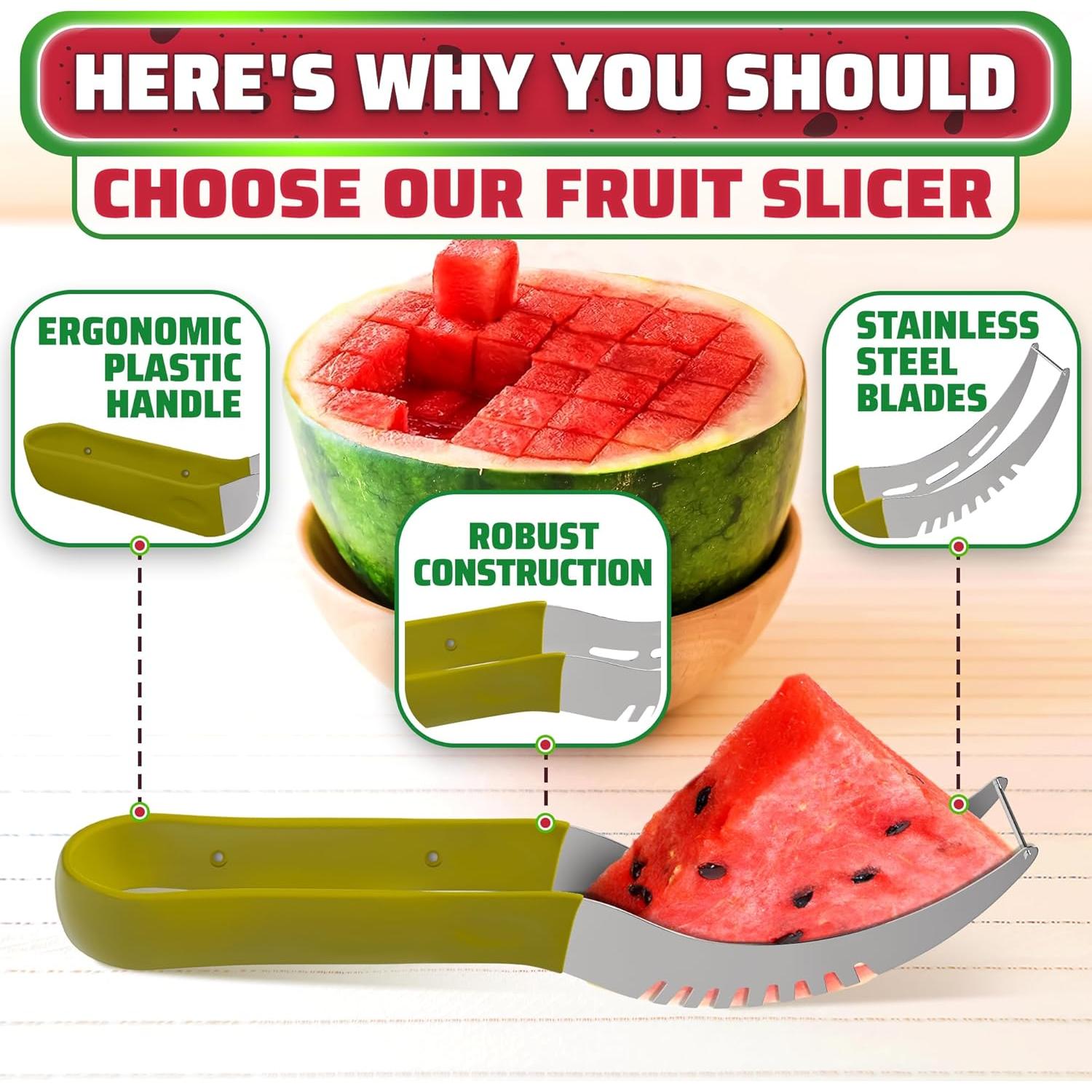 Cortador de Sandía SYAYVO de Acero Inoxidable con Mango Ergonómico