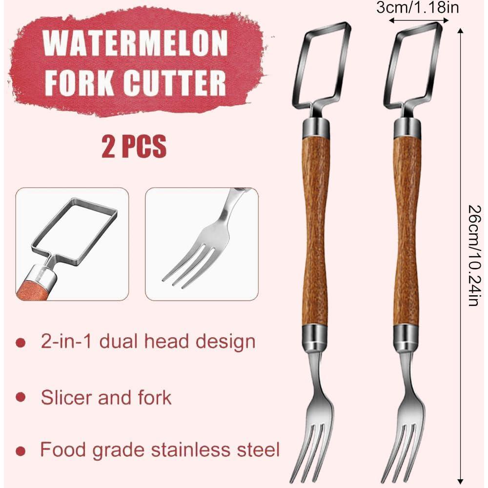 Cortador de Sandía 2 en 1 CVchancin Acero Inoxidable Madera
