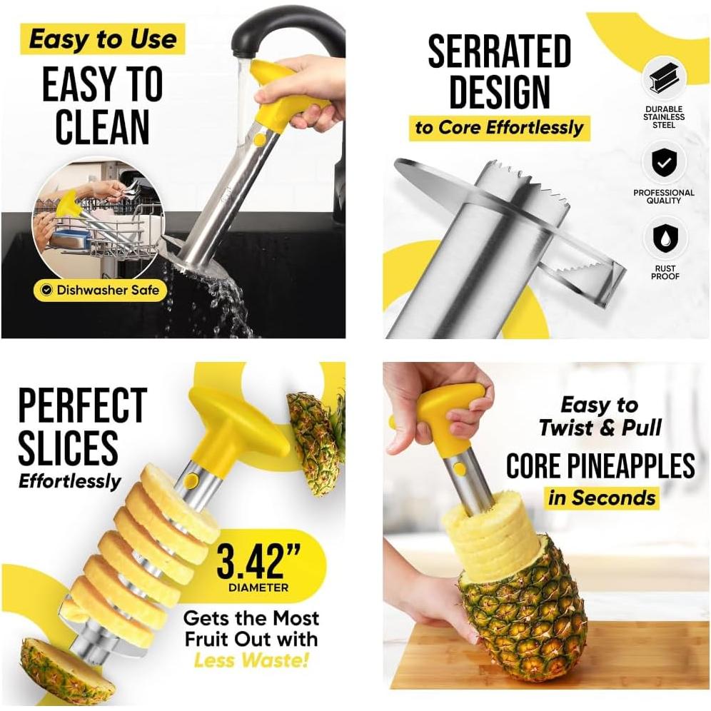 Juego de Cortadores de Frutas 3PCS Genérico - Acero Inoxidable