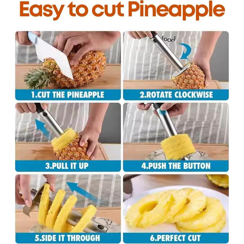 Juego de Cortadores de Frutas 3PCS Genérico - Acero Inoxidable