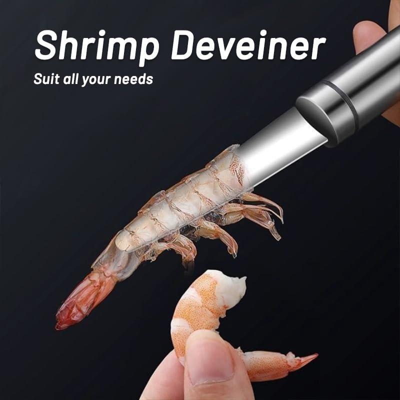 Juego de 2 herramientas de acero inoxidable para limpiar camarones