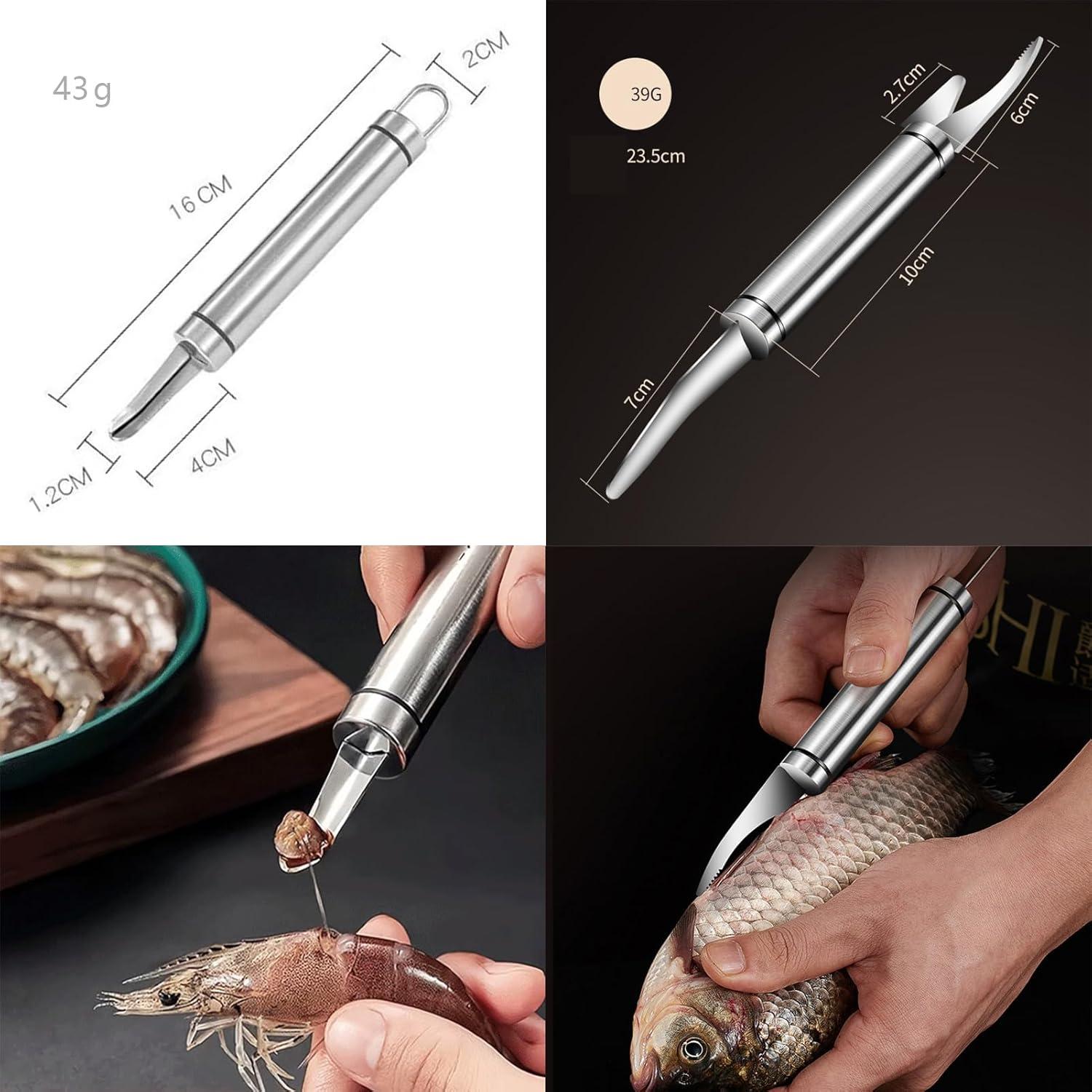 Herramienta desvenadora de camarones UpTuoLi, 2 piezas acero inoxidable