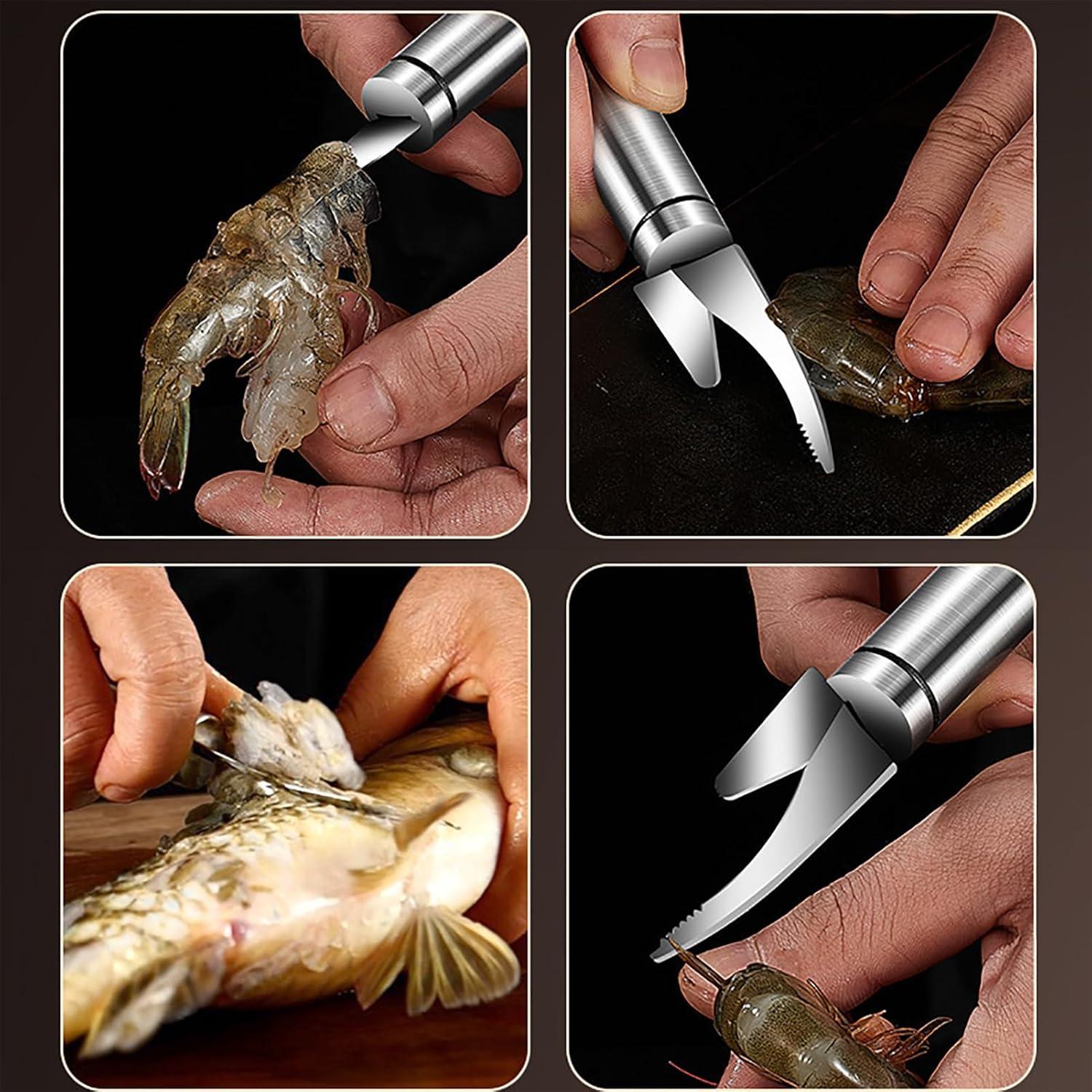 Herramienta desvenadora de camarones UpTuoLi, 2 piezas acero inoxidable