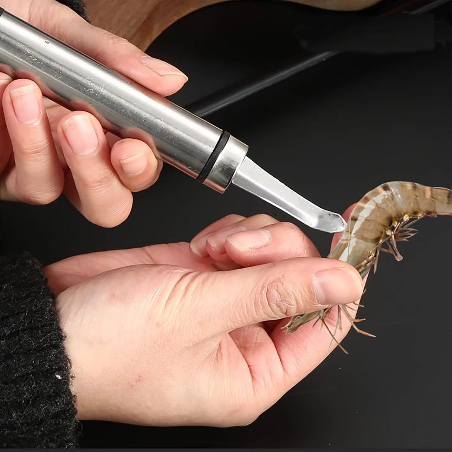 Herramienta desvenadora de camarones UpTuoLi, 2 piezas acero inoxidable