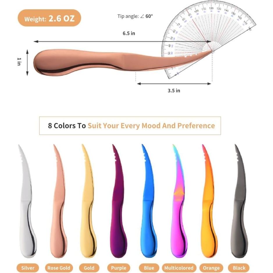 Pelador y Desvenador de Camarones Acero Inoxidable Oro 16.5cm