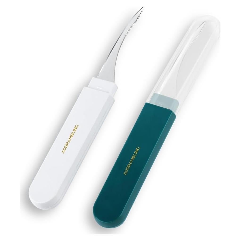 Herramienta de desvenado de camarones 2PCS con cubierta - Acero inoxidable
