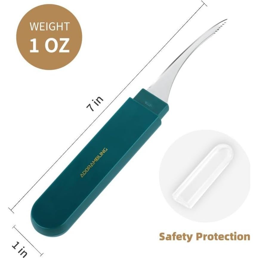 Herramienta de desvenado de camarones 2PCS con cubierta - Acero inoxidable