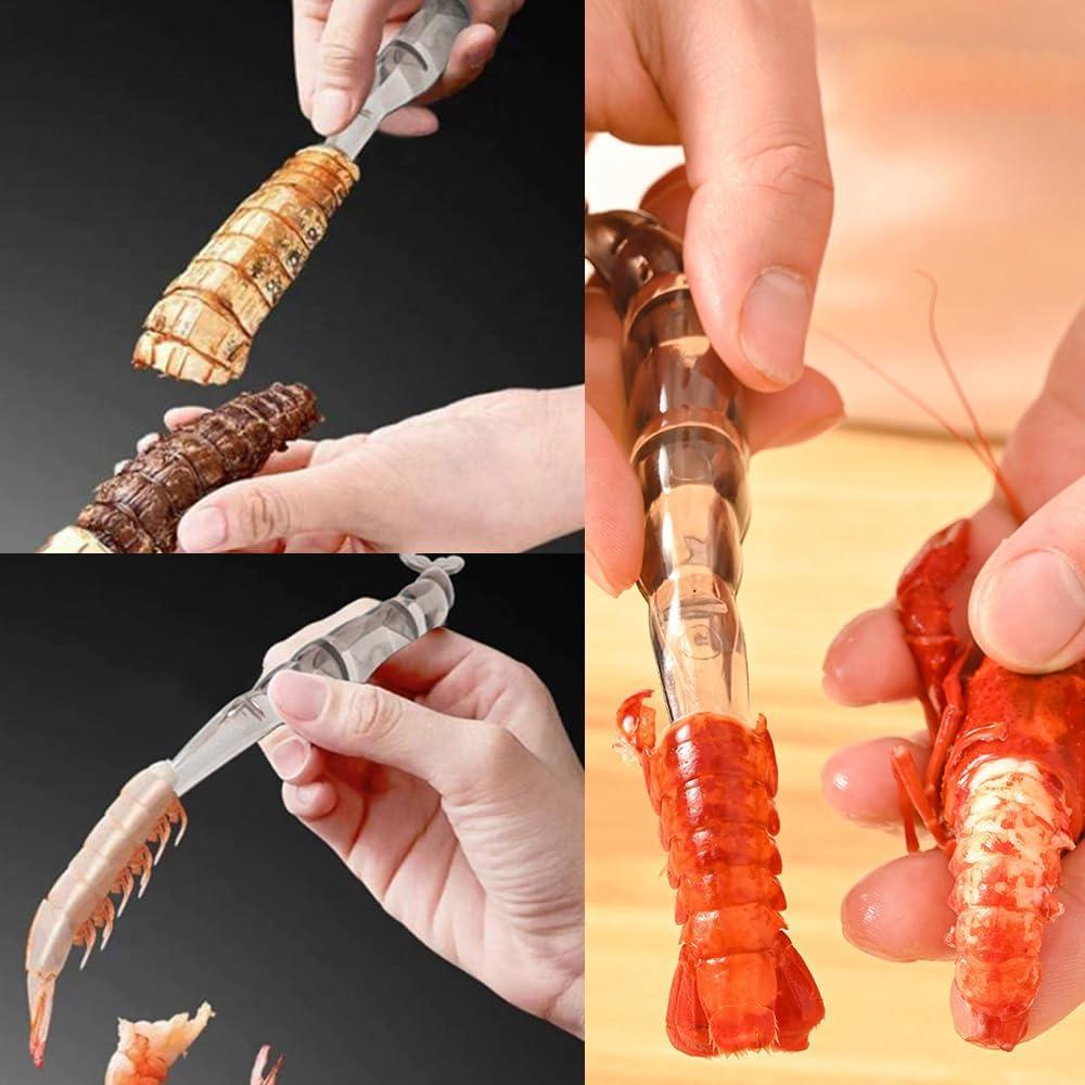 Paquete de 4 Peladores de Camarones NentMent - Plástico Seguro