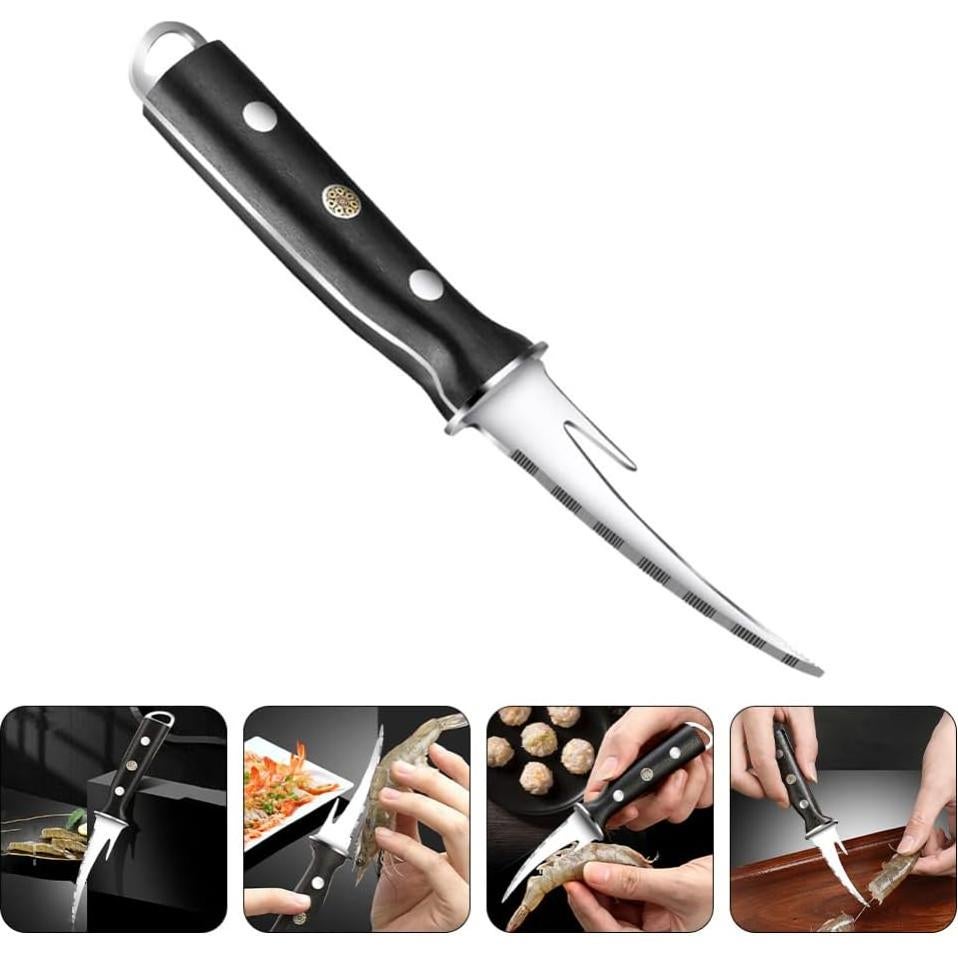 Hemoton Shrimp Deveiner Tool Stainless Steel Shrimp Peeler Shrimp Deveining Tool Shrimp Cleaner Peeler Shrimp Cutter Shrimp Knife Seafood Peeler for Shrimp Prawn Lobster