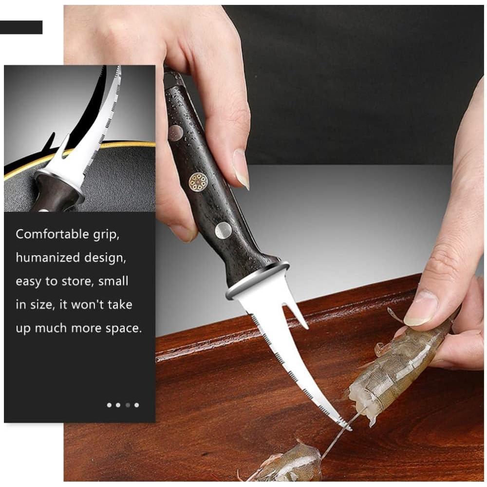 Hemoton Shrimp Deveiner Tool Stainless Steel Shrimp Peeler Shrimp Deveining Tool Shrimp Cleaner Peeler Shrimp Cutter Shrimp Knife Seafood Peeler for Shrimp Prawn Lobster